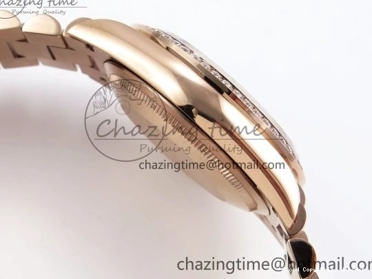 Good Copy Rolex Watches Edition RG on TWSF 36 Diamonds Diamonds Date Bezel Day SmartChoice Green 1608 Best Dial Roman RG A Bracelet 0114